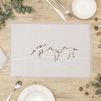 20" x 14" Embroidered Avocet Placemat