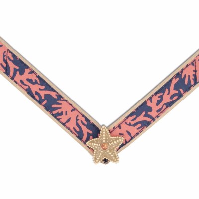 Medium Ariel Blue and Coral Gold Starfish Strap