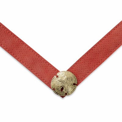 Large Jada Coral Suede With Gold Sand Dollar Strap