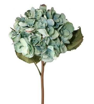 22" Faux Teal Green Just Dried Look Grand Hydrangea Stem