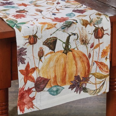 54" Multicolor Harvest Home Table Runner Fall and Thanksgiving