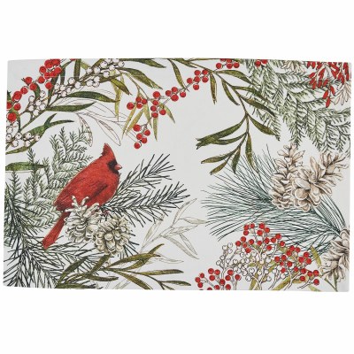 13" x 19" Winter Cardinal Fabric Placemat