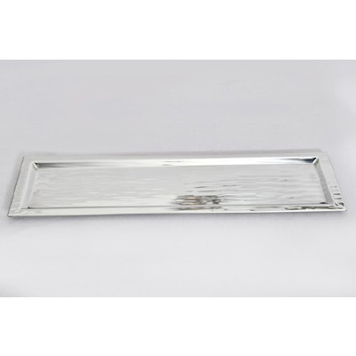Hammered Silver Large Rectangular Tray