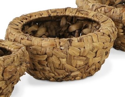 11" Round Medium Wooden Weave Basket