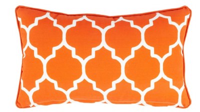 12" x 20" Orange Tiles Outdoor Pillow With Matching Piping