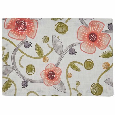 13" x 19" Coral Flower Cara Fabric Placemat