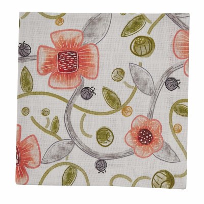 20" Square Coral Flower Cara Fabric Napkin