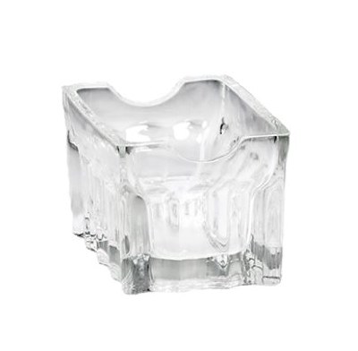 4" Clear Fluted Glass Sugar Packet Holder