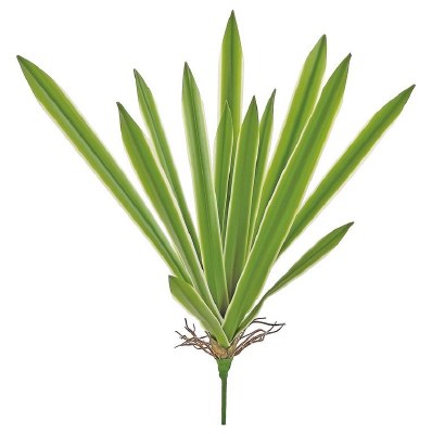 21" Faux Green Cream Yucca Leaf Plant