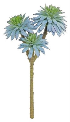 11" Faux Blue Sage Triple Daisy Succulent Bundle