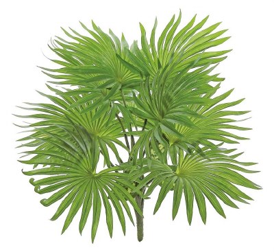 17" Faux Green Natural Touch Fountaun Palm Planr