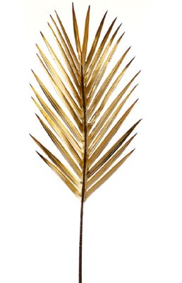 37" Faux Gold Metallic Palm Frond Spray