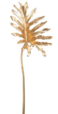 29" Faux Gold Metallic Selloum Leaf Spray