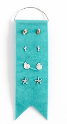 Set of 4 Pairs Silver Ocean Inspired Earrings