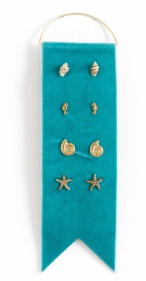 Set of 4 Pairs Gold Ocean Inspired Earrings