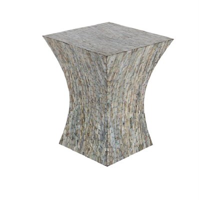 15" Square Mother of Pearl Mosaic Accent Table