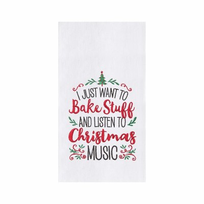 27" x 18" Bake Stuff and Christmas Music Flour Sack Kitchen Towel