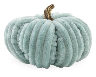 9" Round Large Aqua Plush Pumpkin Fall and Thanksgiving Decoration
