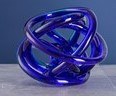 4.5" Dark Blue Glass Knot Orb