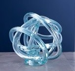 5.9" Light Blue Glass Knot Orb