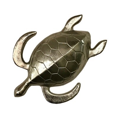 19" Silver Metal Sea Turtle