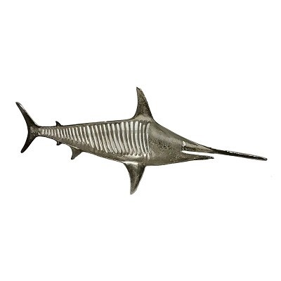 35" Silver Metal Swordfish Centerpiece Tray