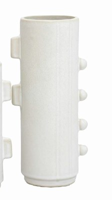 10" White Ceramic Modern Rose Vase