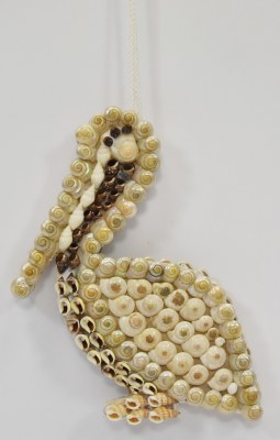 5" Pelican Shape Shell Ornament
