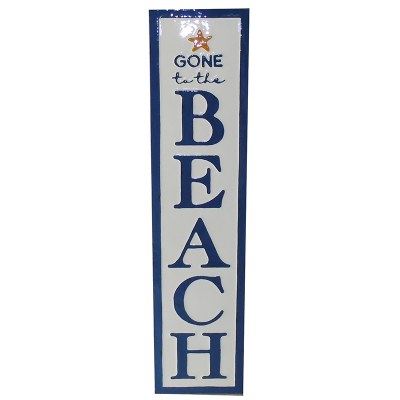 42" Blue and White Metal Gone to the Beach Wall Plaque