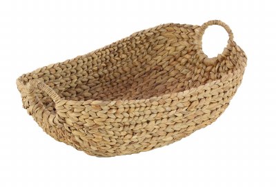 19" Oval Natural Seagrass Basket With Round Handles