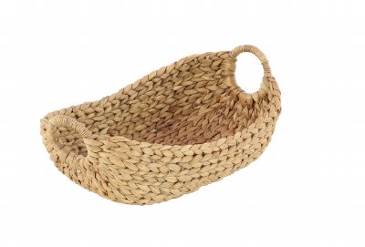 16" Oval Natural Seagrass Basket With Round Handles