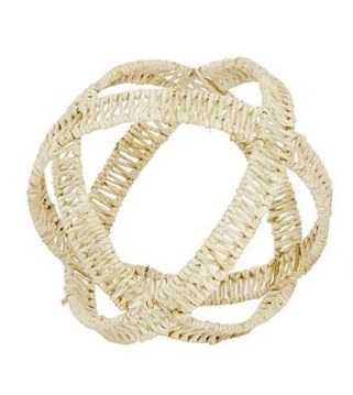 9" Round Natural Wicker Open Weave Orb