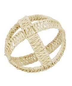 7" Round Natural Wicker Open Weave Orb