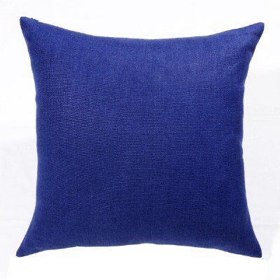 20" Square Estate Blue Flat Weave Linen Pillow