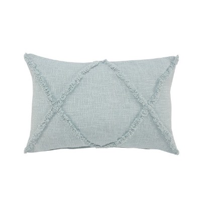 16" x 24" Pastel Blue Diamond Tufted Pillow