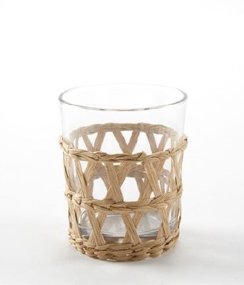 6 oz Natural Wicker Wrapped Short Glass