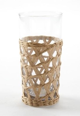 10 oz Natural Wicker Wrapped Tall Glass