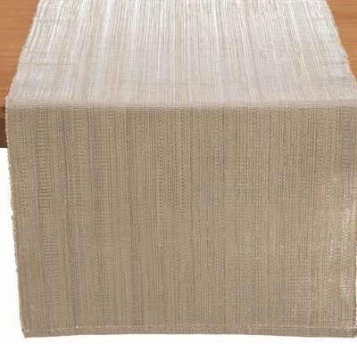 72" Beige Sparkle Fabric Table Runner