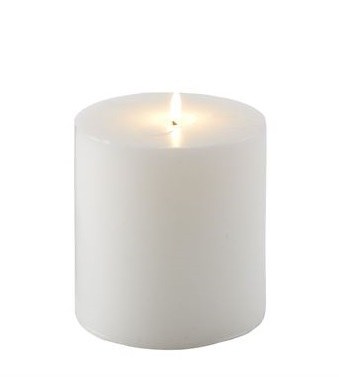 4" x 4" White Unscented Pillar Candle