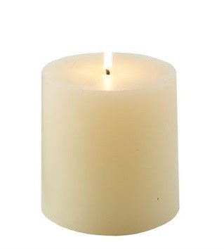 4" x 4" Ivory Unscented Pillar Candle