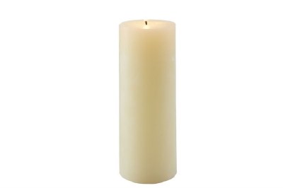 3" x 8" Ivory Unscented Pillar Candle