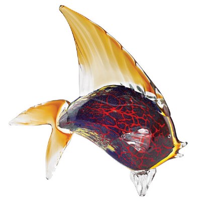 18" Multicolor Firestorm Art Glass Tropical Fish