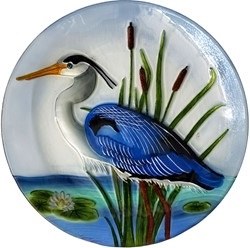 8" Blue Heron Glass Platter