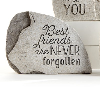 7" Best Friends Polyresin Cat Memorial Garden Stone