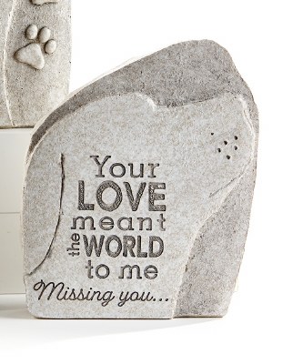 7" Your Love Polyresin Dog Memorial Garden Stone