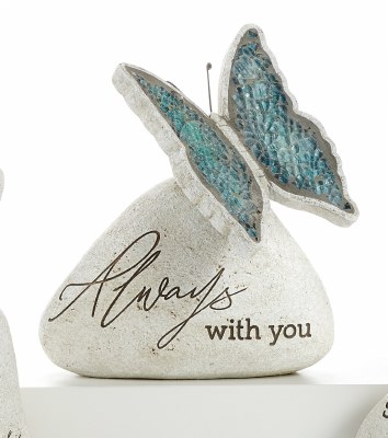 6" Always With You Butterfly Mosaic Memorial Garden Stone