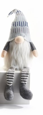 21" Light Gray Dash Hat Shelf Sitter Gnome