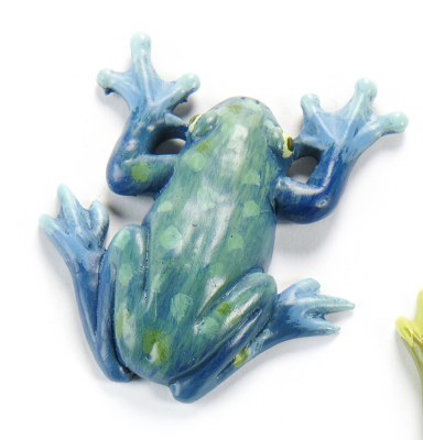 2" Blue Polyresin Frog Magnet