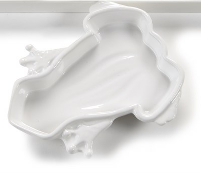 6" White Ceramic Frog Spoon Rest