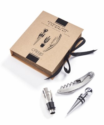 Wine Serving Set With Bottle Opener, Pourer, and Stopper